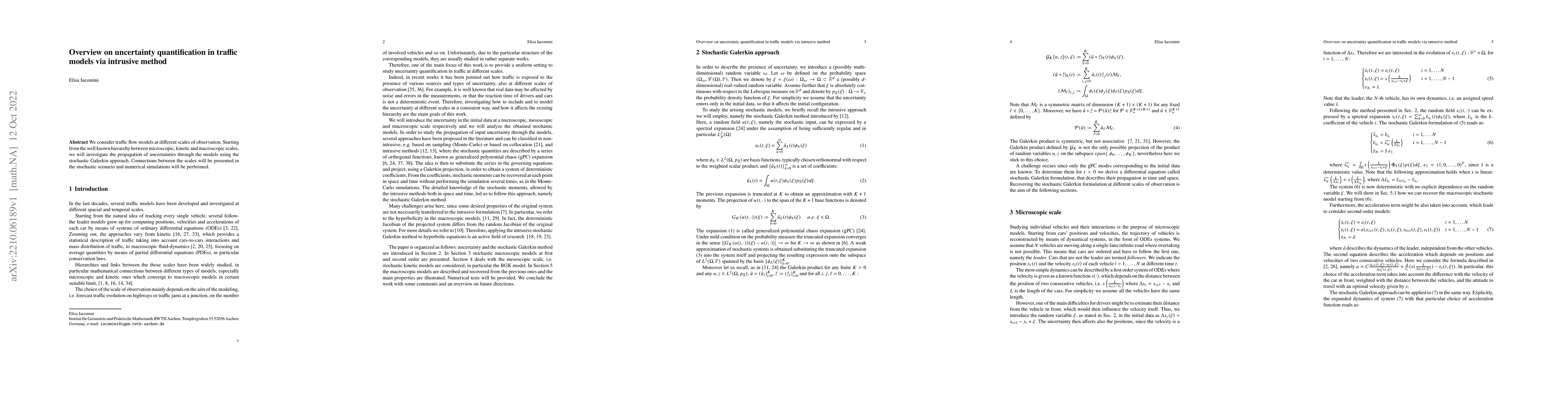 Thumbnail for Overview on uncertainty quantification in traffic models via intrusive
  method