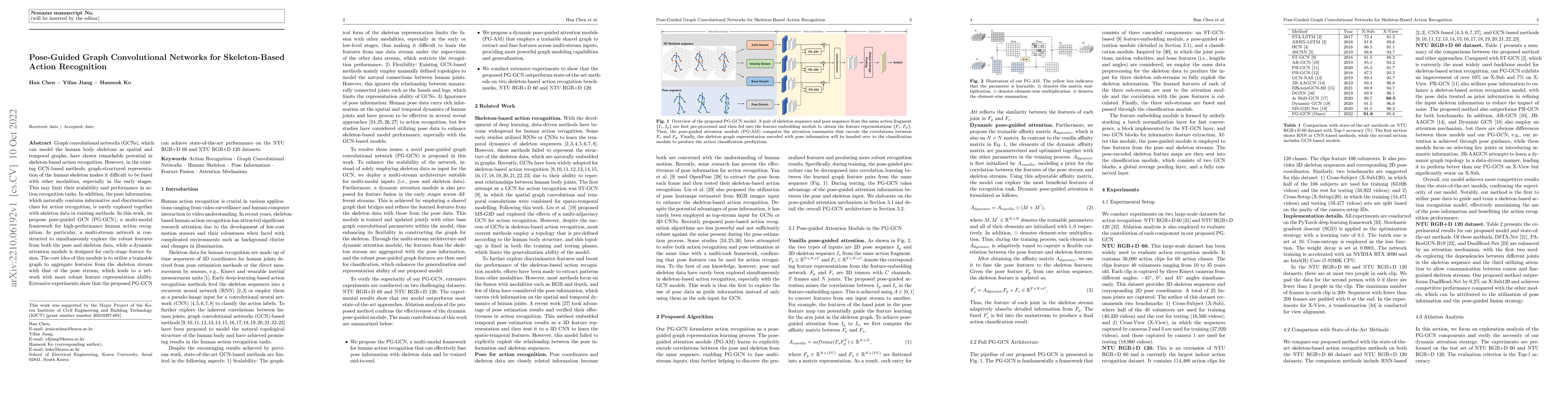 Thumbnail for Pose-Guided Graph Convolutional Networks for Skeleton-Based Action
  Recognition