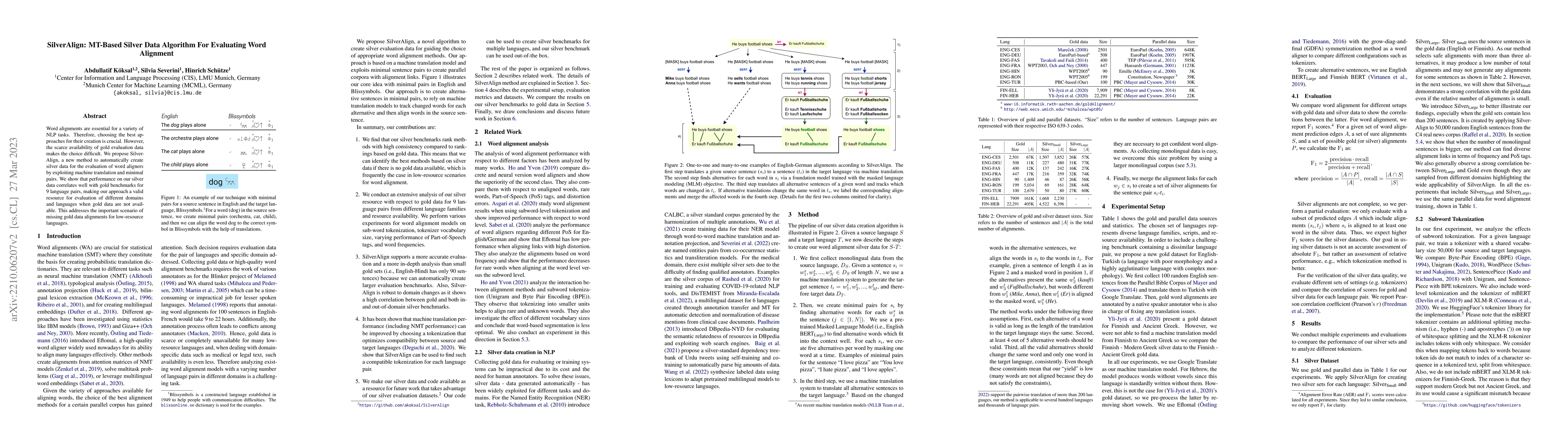 Thumbnail for SilverAlign: MT-Based Silver Data Algorithm For Evaluating Word
  Alignment