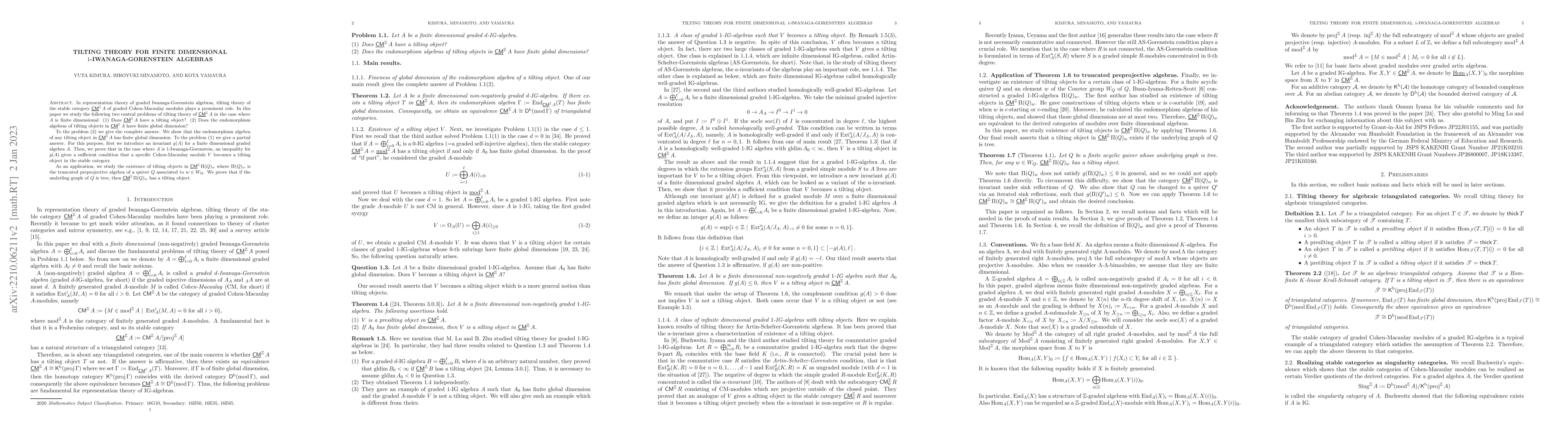 Thumbnail for Tilting theory for finite dimensional $1$-Iwanaga-Gorenstein algebras