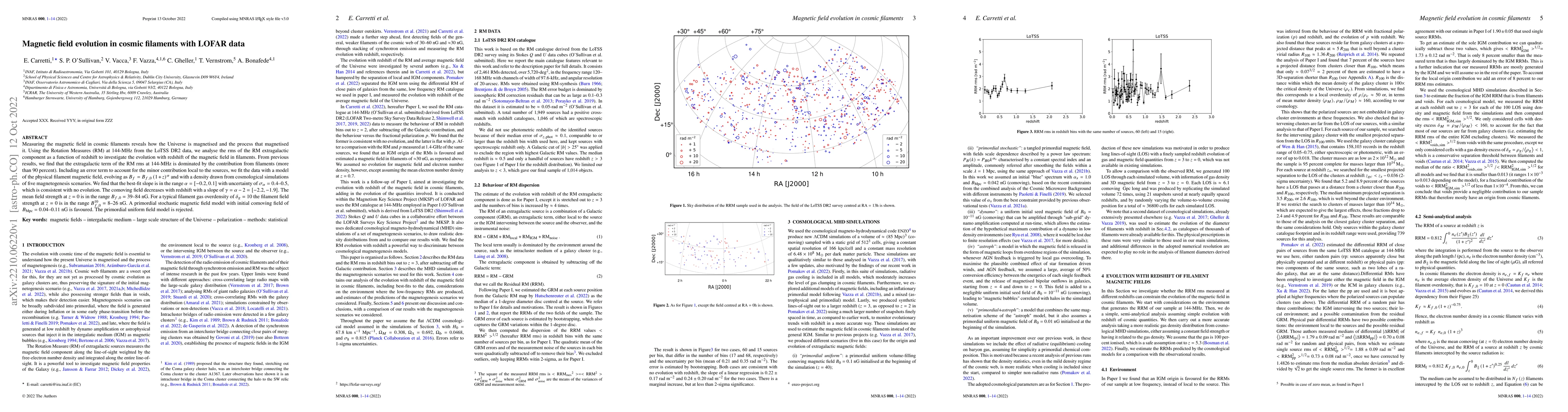Thumbnail for Magnetic field evolution in cosmic filaments with LOFAR data