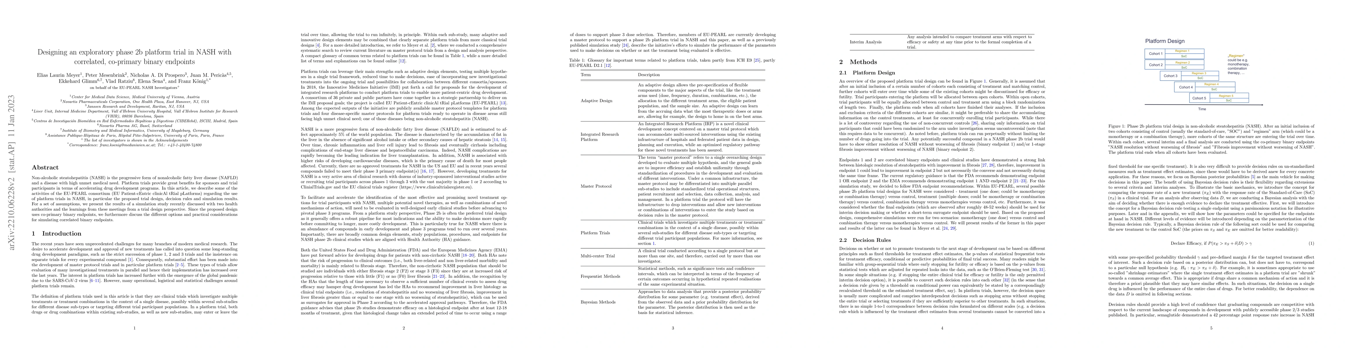 Thumbnail for Designing an exploratory phase 2b platform trial in NASH with
  correlated, co-primary binary endpoints