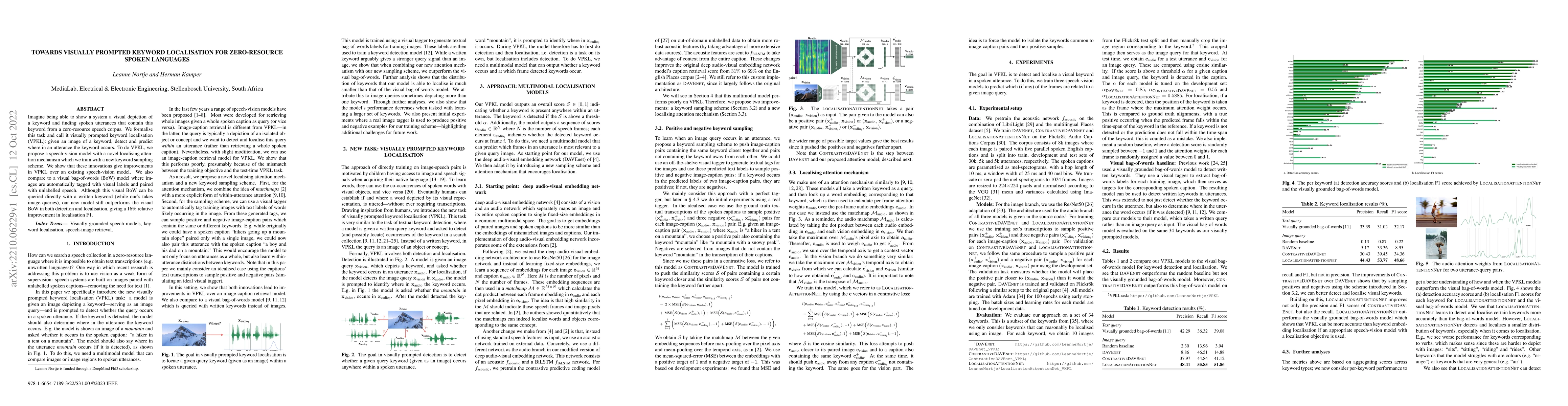 Thumbnail for Towards visually prompted keyword localisation for zero-resource spoken
  languages