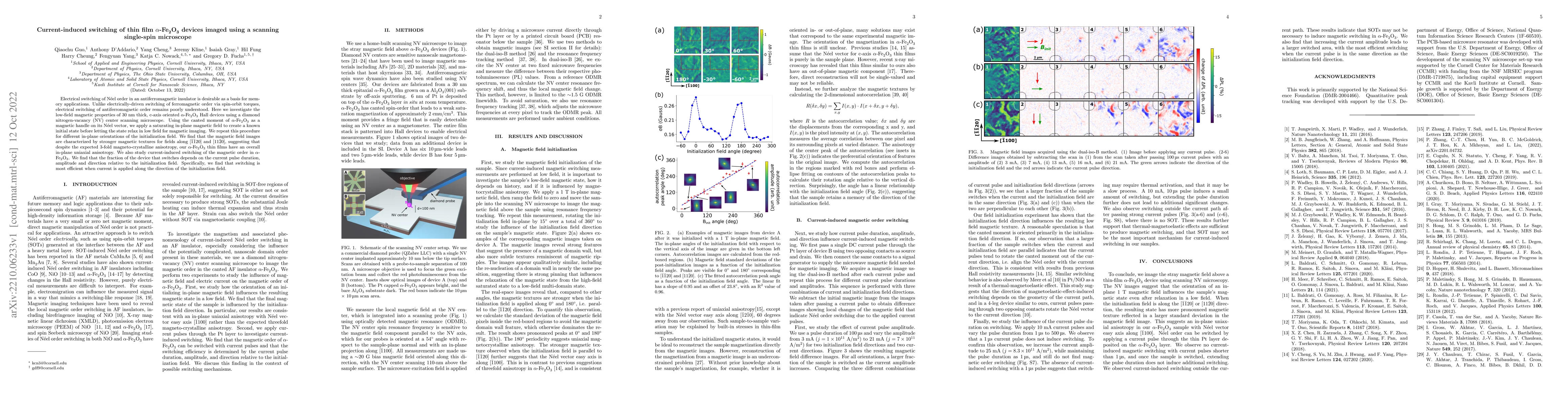 Thumbnail for Current-induced switching of thin film $\alpha$-Fe$_2$O$_3$ devices
  imaged using a scanning single-spin microscope