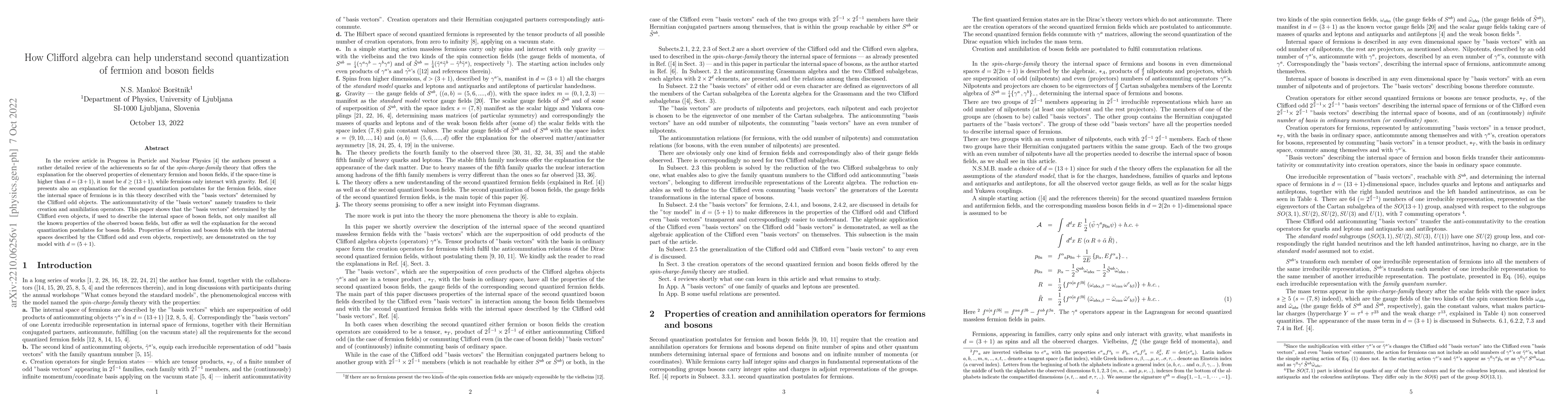 Thumbnail for How Clifford algebra can help understand second quantization of fermion
  and boson fields