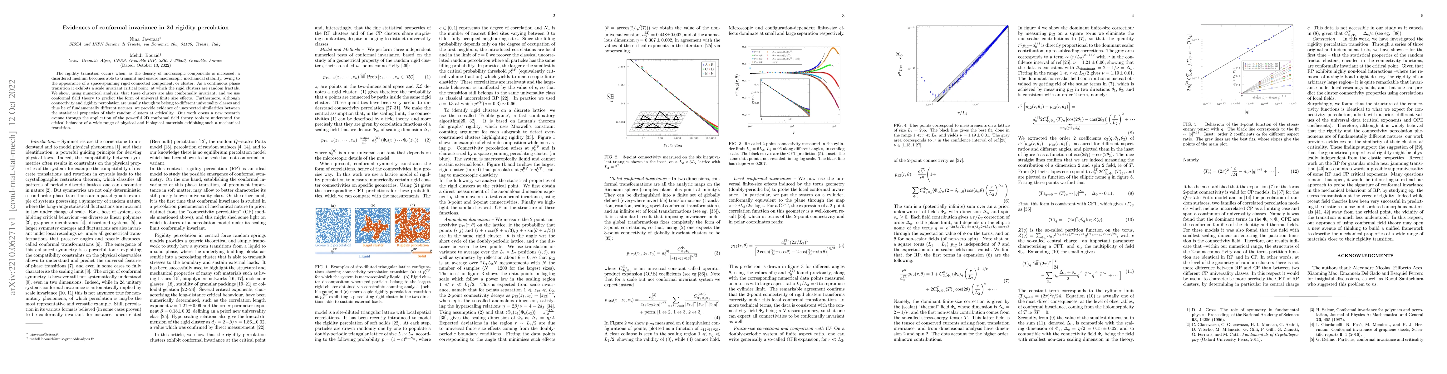 Thumbnail for Evidences of conformal invariance in 2d rigidity percolation