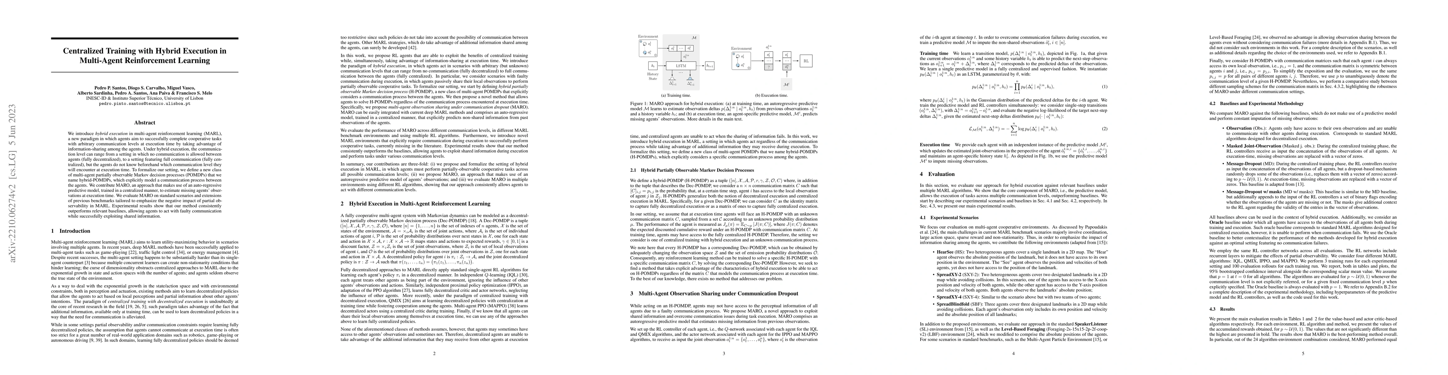 Thumbnail for Centralized Training with Hybrid Execution in Multi-Agent Reinforcement
  Learning