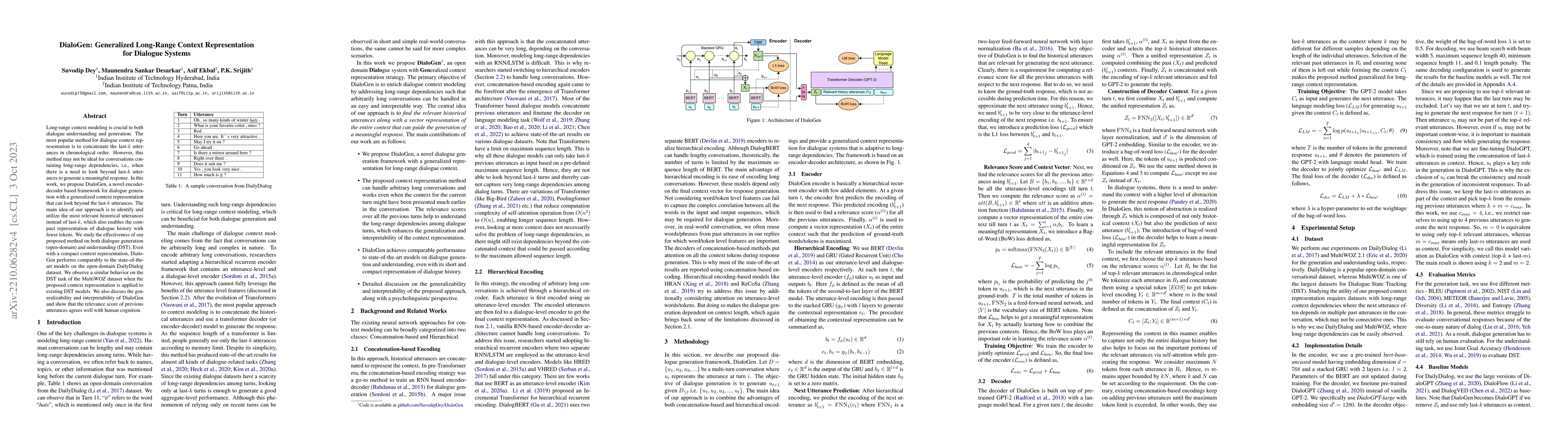 Thumbnail for DialoGen: Generalized Long-Range Context Representation for Dialogue
  Systems