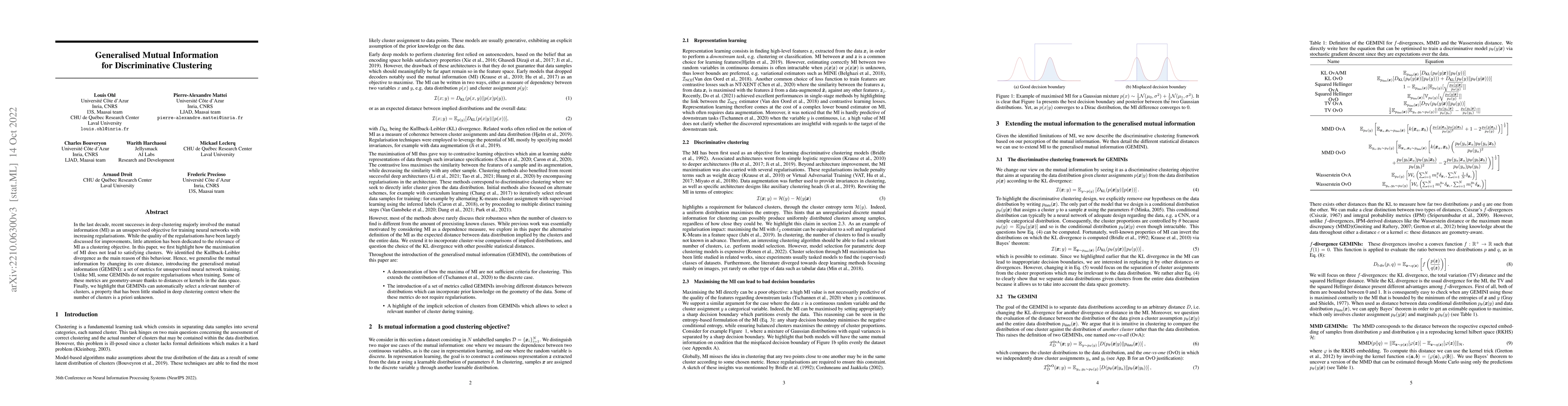 Thumbnail for Generalised Mutual Information for Discriminative Clustering