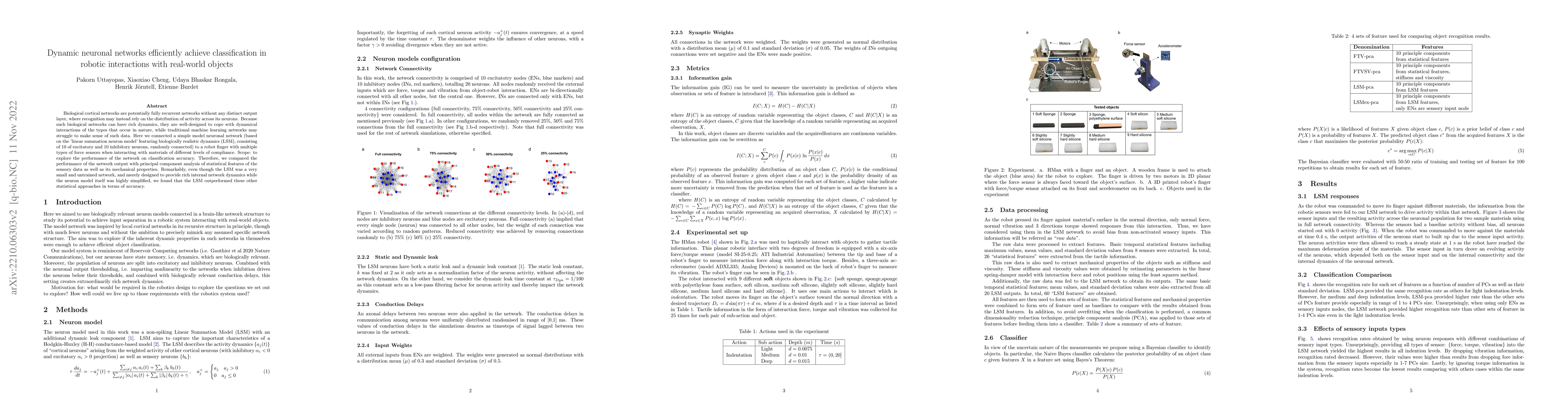 Thumbnail for Dynamic neuronal networks efficiently achieve classification in robotic
  interactions with real-world objects