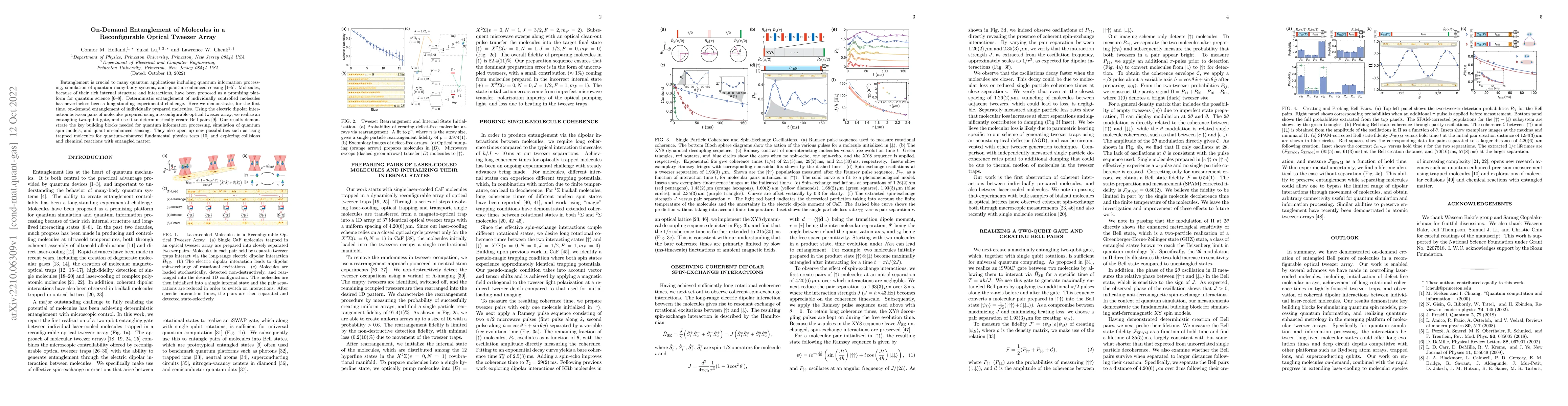 Thumbnail for On-Demand Entanglement of Molecules in a Reconfigurable Optical Tweezer
  Array
