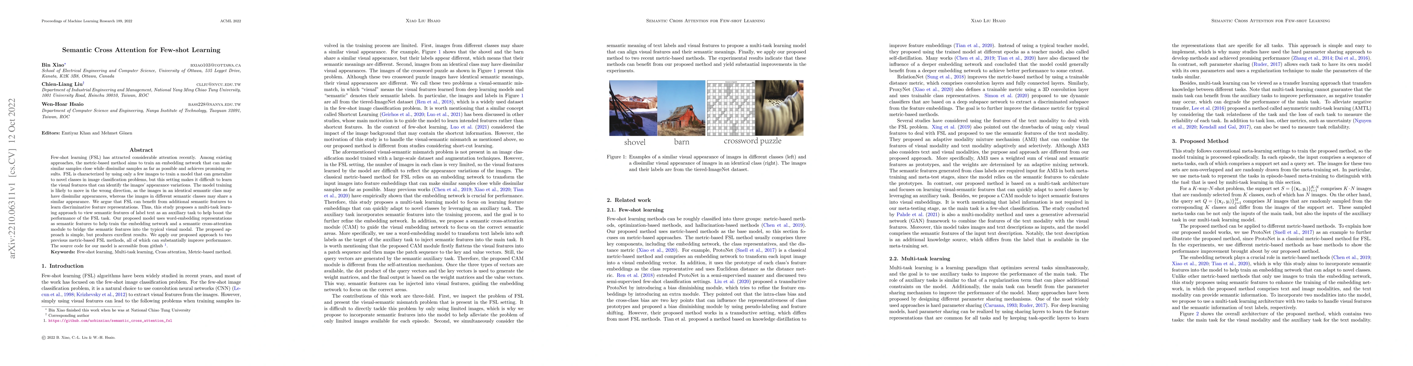 Thumbnail for Semantic Cross Attention for Few-shot Learning