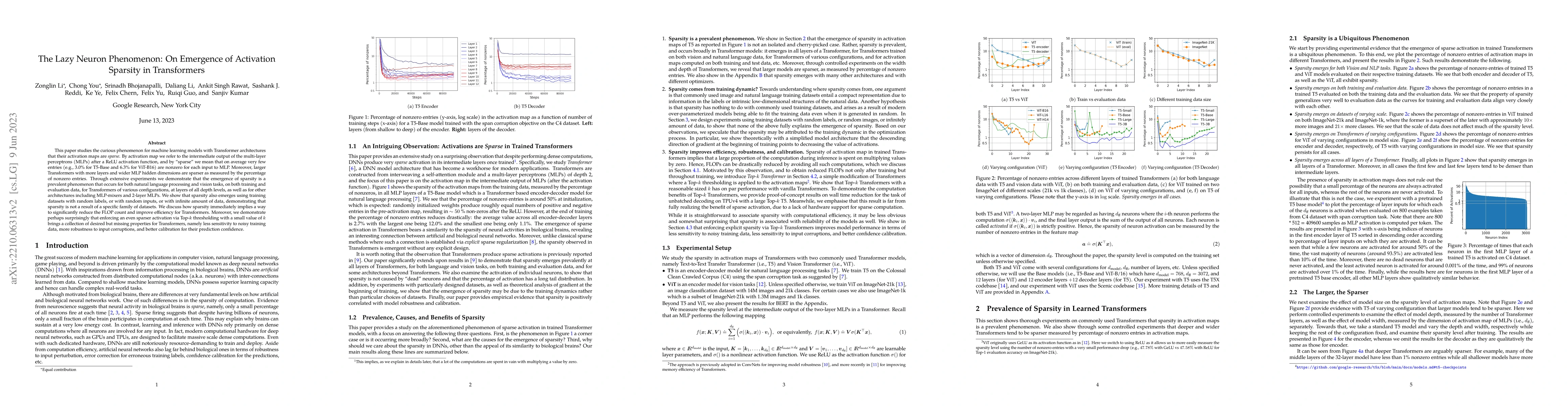 Thumbnail for The Lazy Neuron Phenomenon: On Emergence of Activation Sparsity in
  Transformers