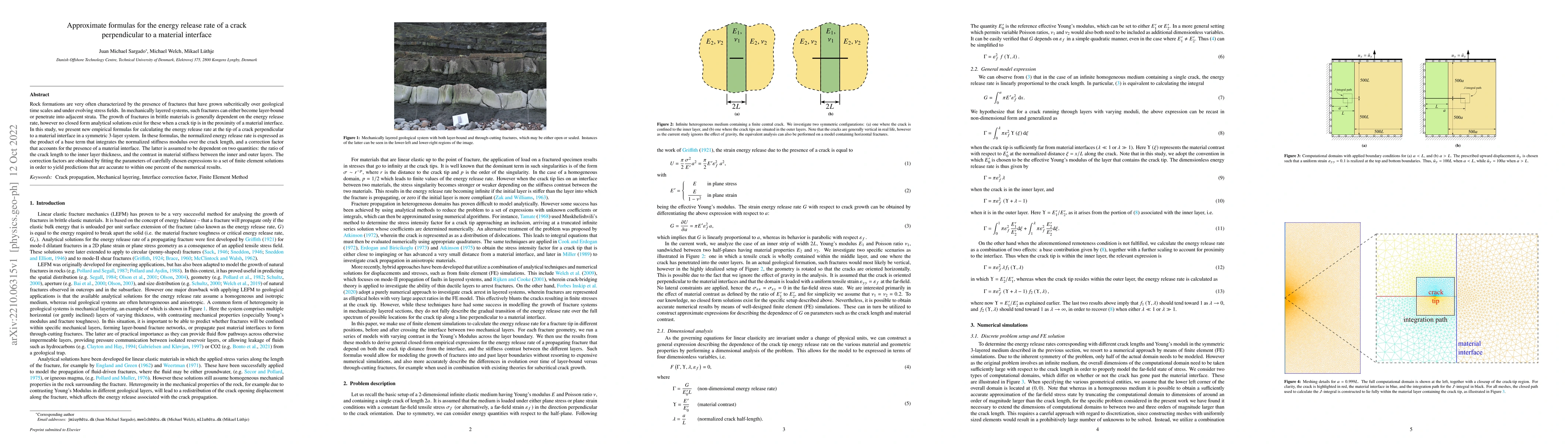 Thumbnail for Approximate formulas for the energy release rate of a crack
  perpendicular to a material interface