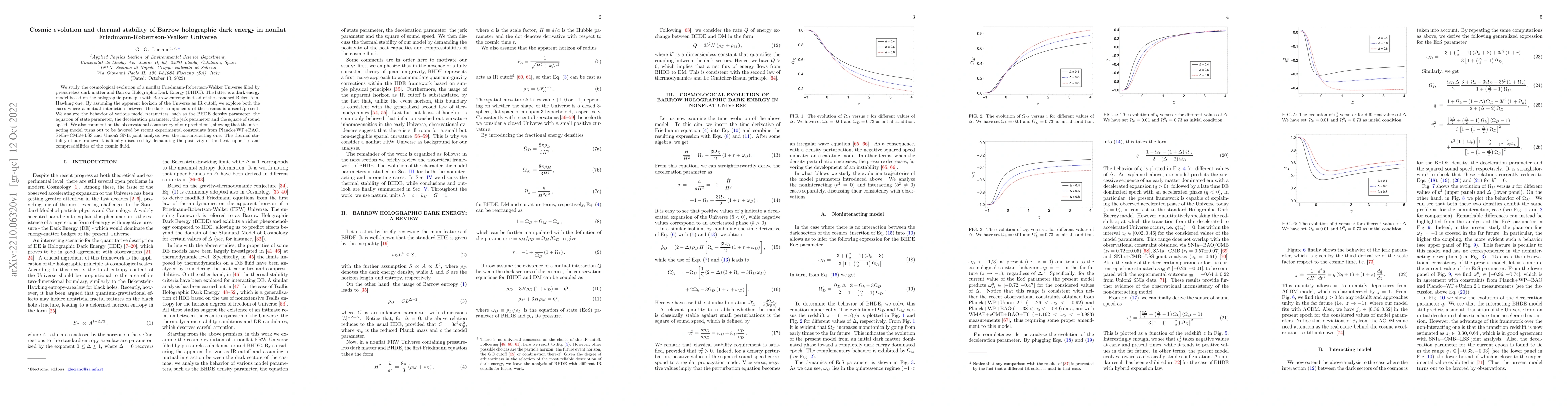 Thumbnail for Cosmic evolution and thermal stability of Barrow holographic dark energy
  in nonflat Friedmann-Robertson-Walker Universe