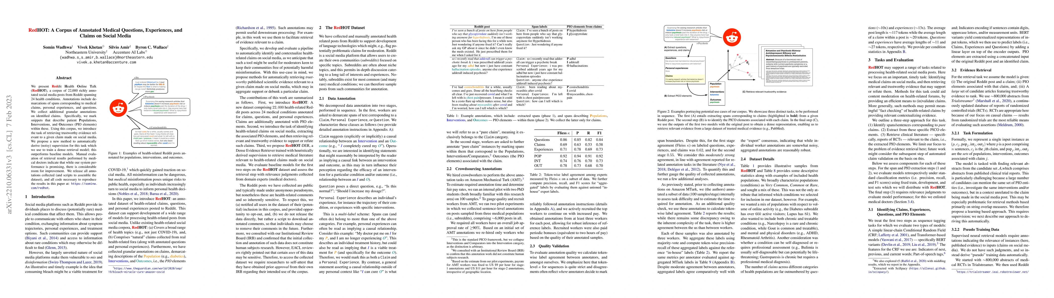 Thumbnail for RedHOT: A Corpus of Annotated Medical Questions, Experiences, and Claims
  on Social Media