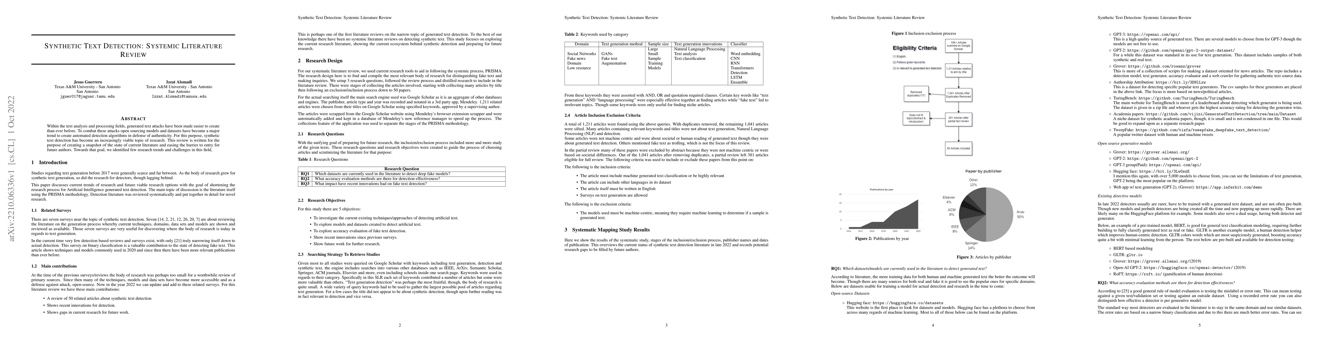 Thumbnail for Synthetic Text Detection: Systemic Literature Review