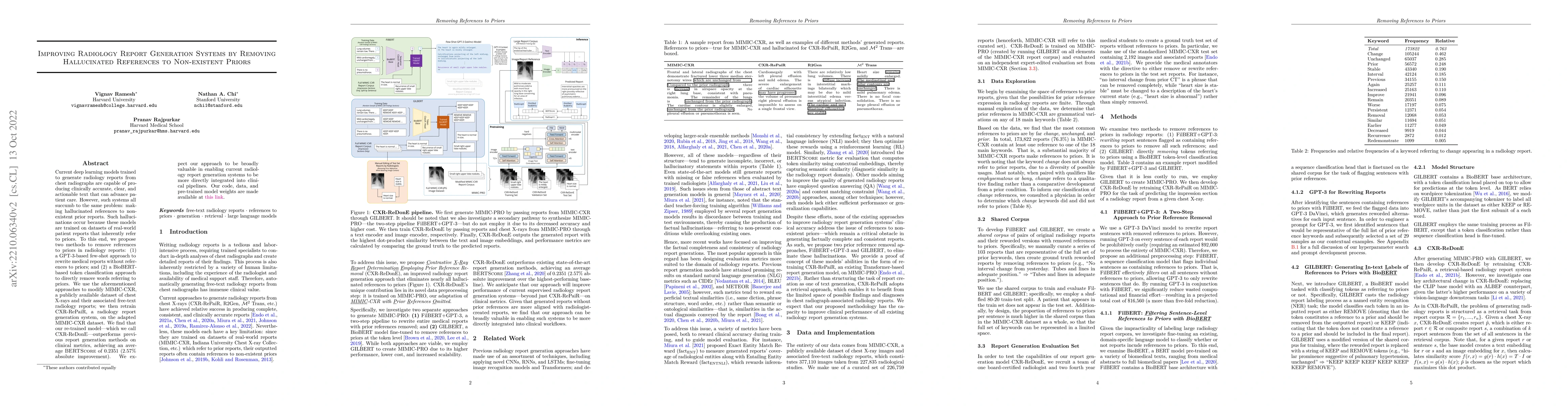 Thumbnail for Improving Radiology Report Generation Systems by Removing Hallucinated
  References to Non-existent Priors