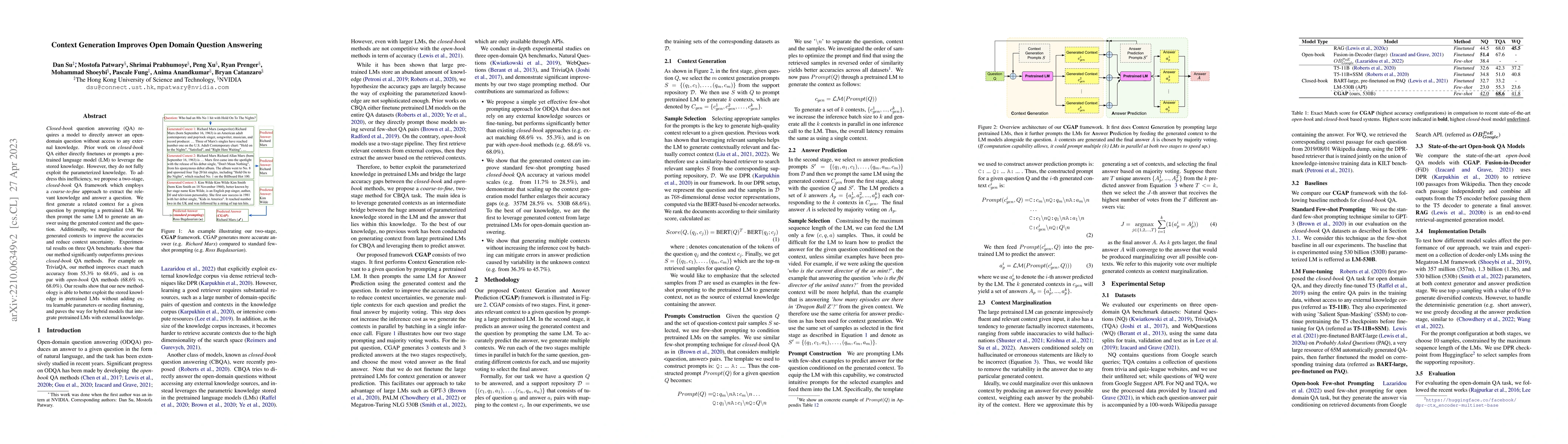 Thumbnail for Context Generation Improves Open Domain Question Answering
