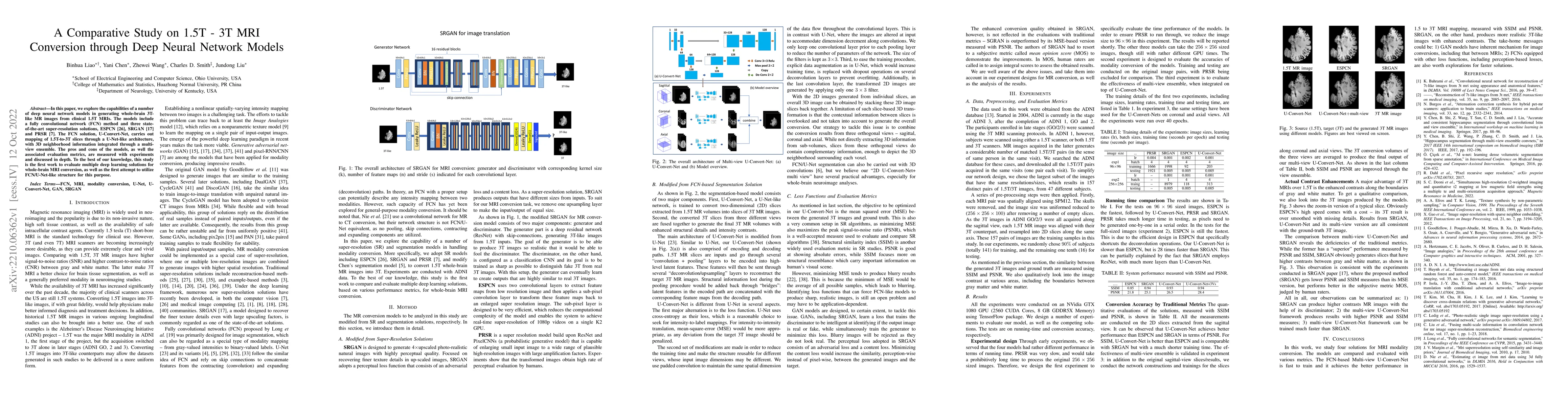 Thumbnail for A Comparative Study on 1.5T-3T MRI Conversion through Deep Neural
  Network Models