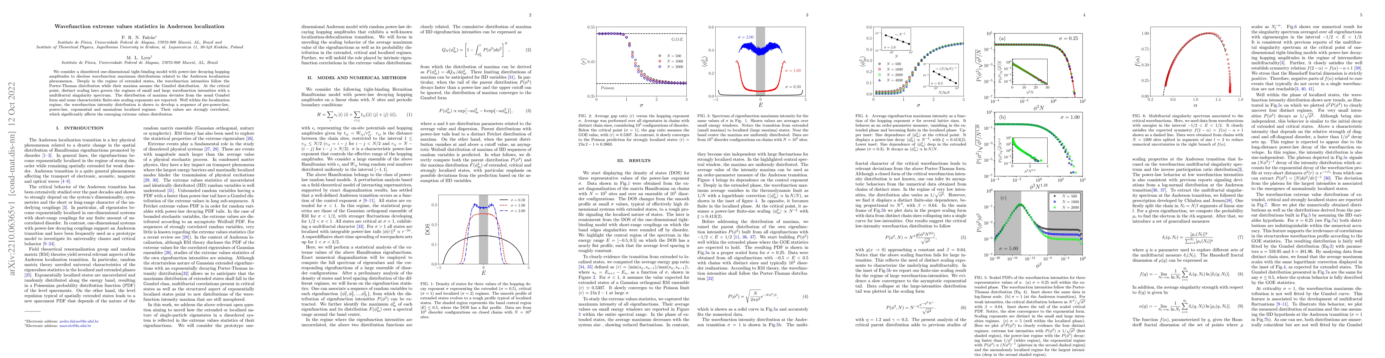 Thumbnail for Wavefunction extreme value statistics in Anderson localization
