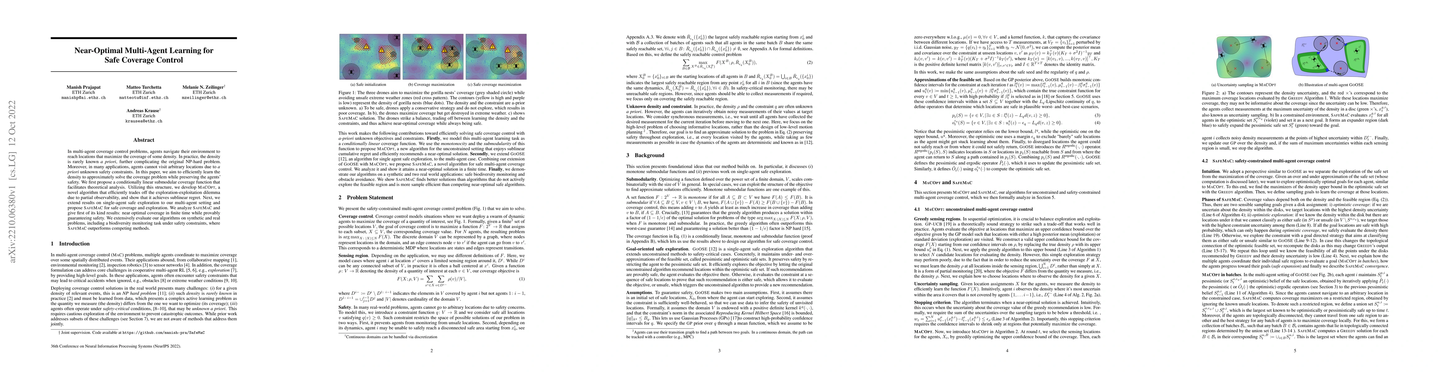 Thumbnail for Near-Optimal Multi-Agent Learning for Safe Coverage Control