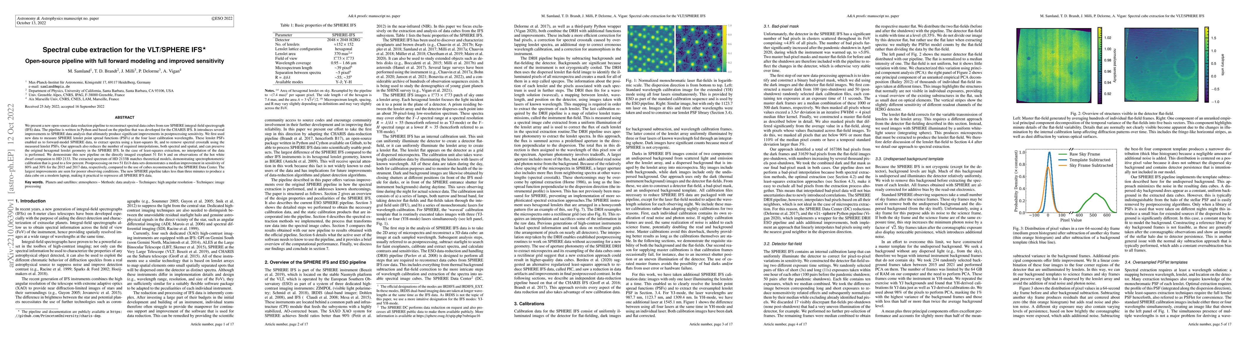 Thumbnail for Spectral cube extraction for the VLT/SPHERE IFS: Open-source pipeline
  with full forward modeling and improved sensitivity
