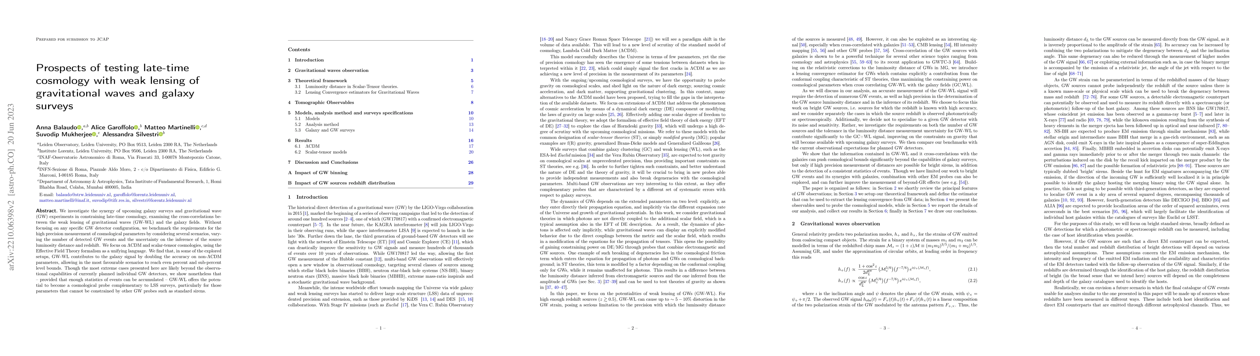 Thumbnail for Prospects of testing late-time cosmology with weak lensing of
  gravitational waves and galaxy surveys