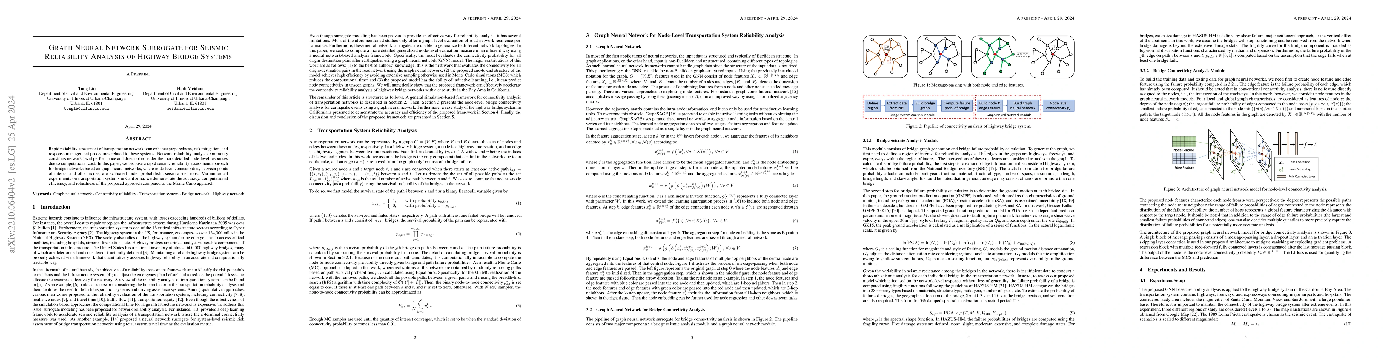 Thumbnail for Graph Neural Network Surrogate for Seismic Reliability Analysis of
  Highway Bridge Systems