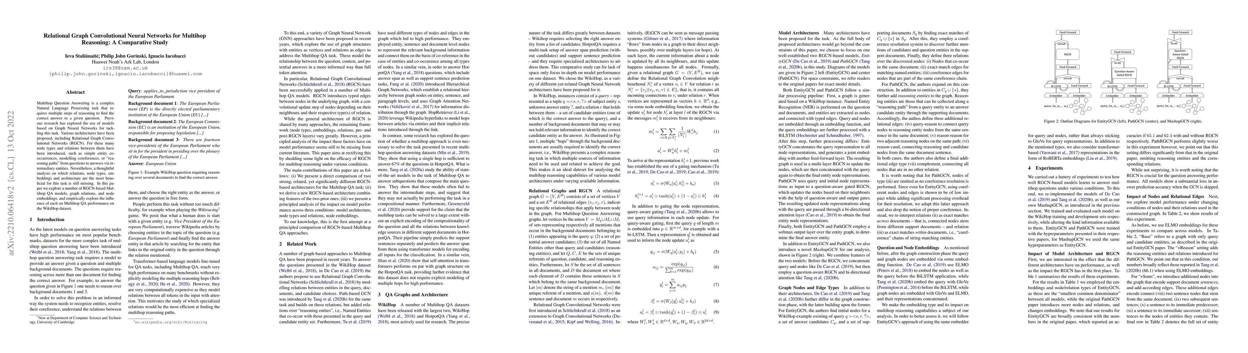 Thumbnail for Relational Graph Convolutional Neural Networks for Multihop Reasoning: A
  Comparative Study
