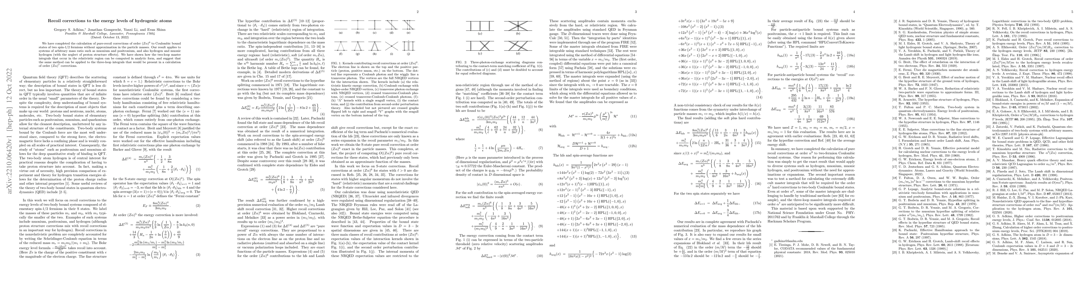 Thumbnail for Recoil corrections to the energy levels of hydrogenic atoms