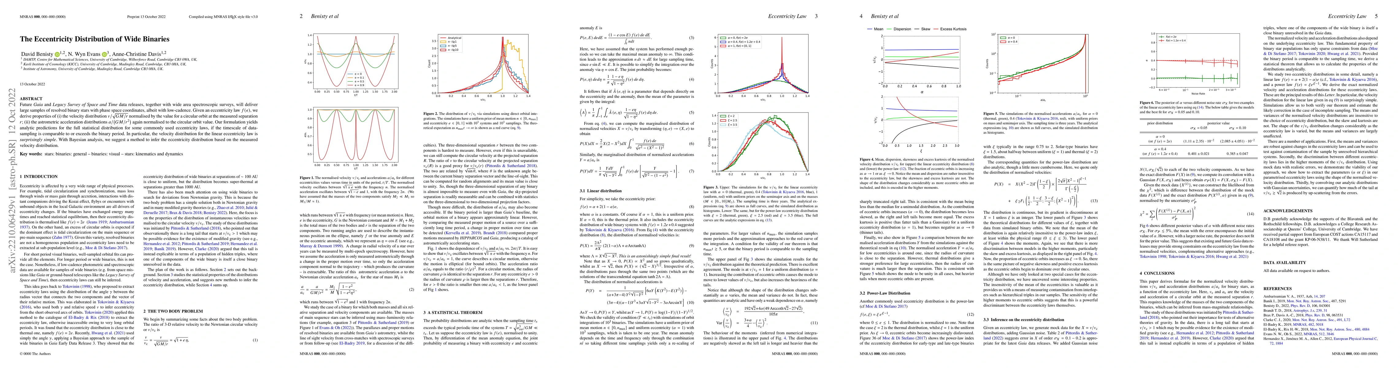 Thumbnail for The Eccentricity Distribution of Wide Binaries