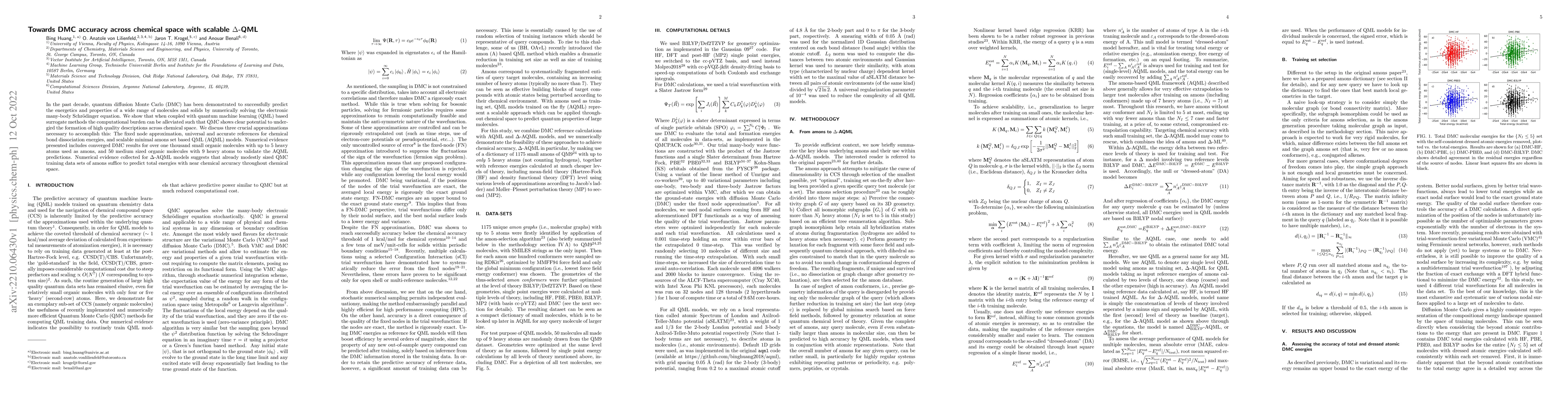 Thumbnail for Towards DMC accuracy across chemical space with scalable $\Delta$-QML