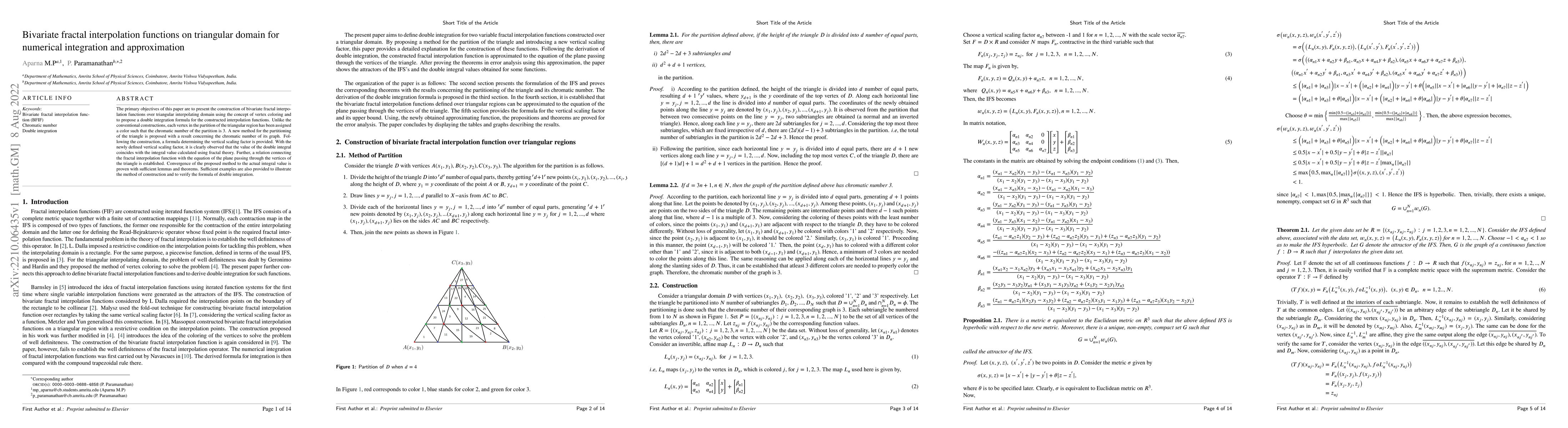Thumbnail for Bivariate fractal interpolation functions on triangular domain for
  numerical integration and approximation