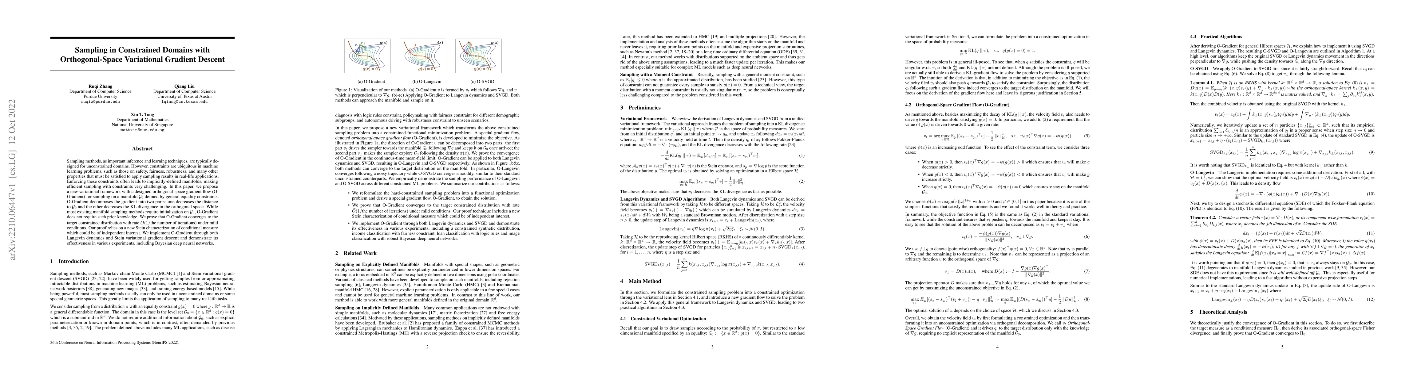 Thumbnail for Sampling in Constrained Domains with Orthogonal-Space Variational
  Gradient Descent