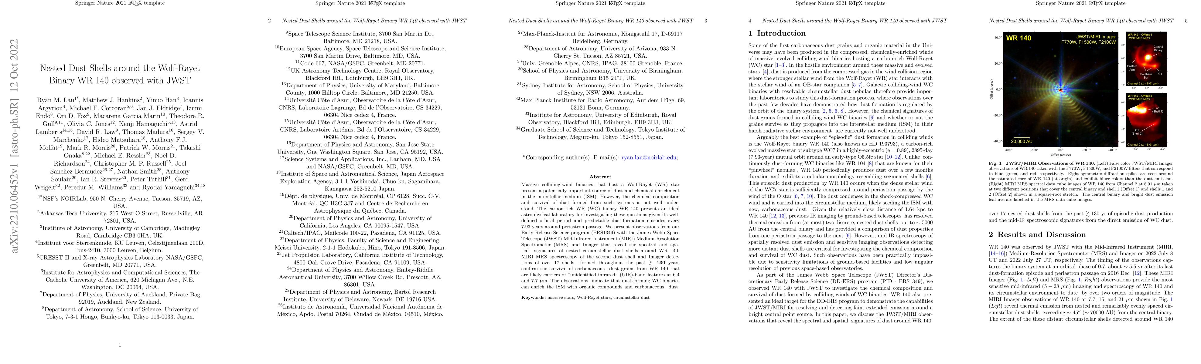 Thumbnail for Nested Dust Shells around the Wolf-Rayet Binary WR 140 observed with
  JWST