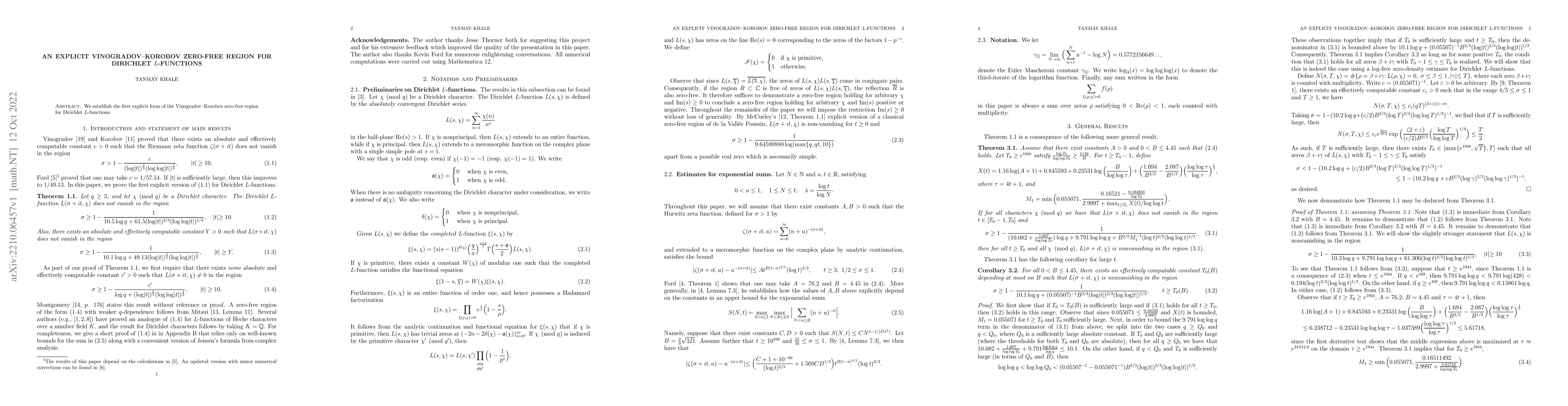 Thumbnail for An explicit Vinogradov-Korobov zero-free region for Dirichlet
  L-functions