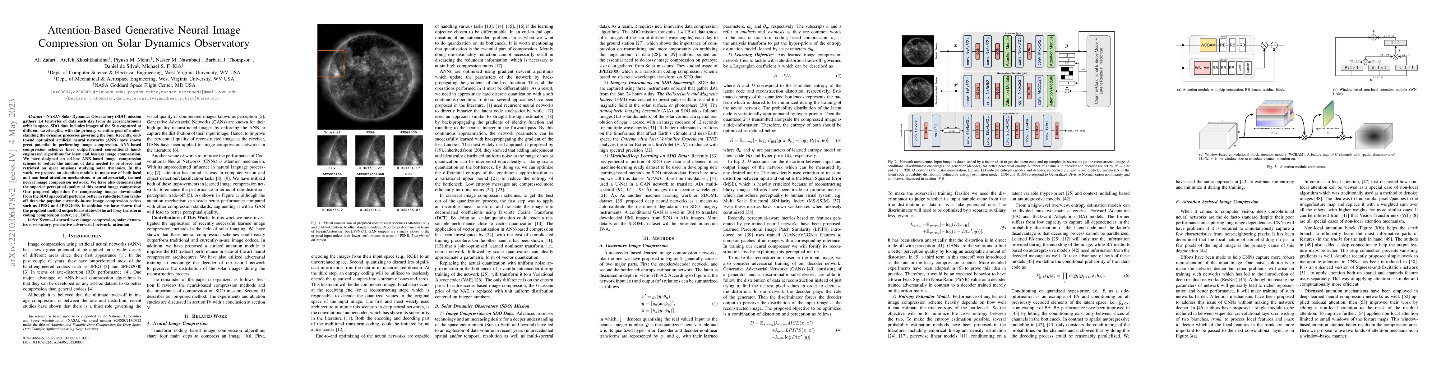Thumbnail for Attention-Based Generative Neural Image Compression on Solar Dynamics
  Observatory