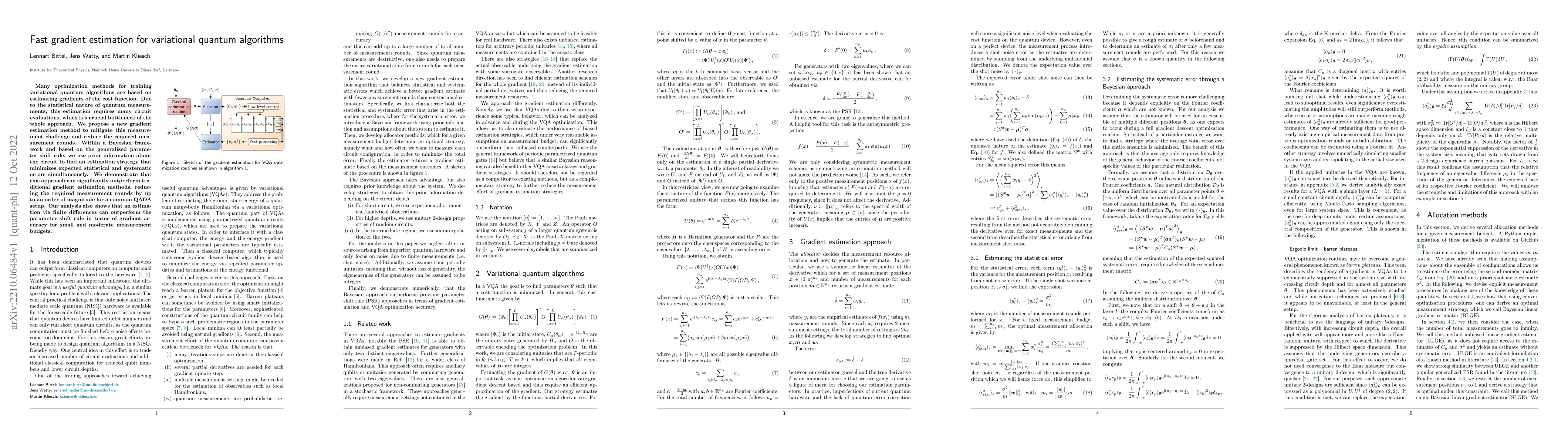 Thumbnail for Fast gradient estimation for variational quantum algorithms
