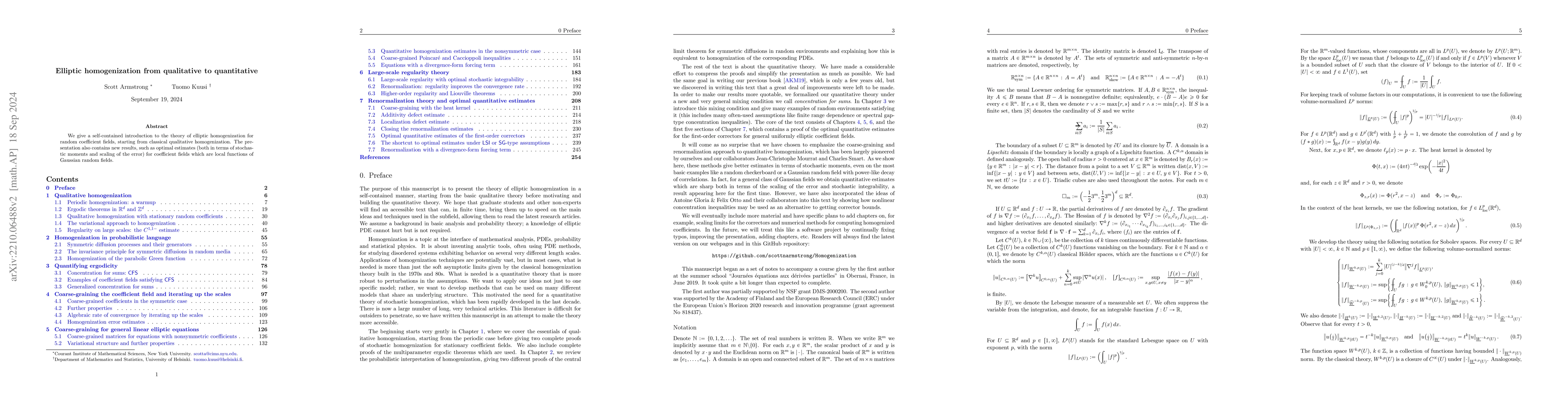 Thumbnail for Elliptic homogenization from qualitative to quantitative