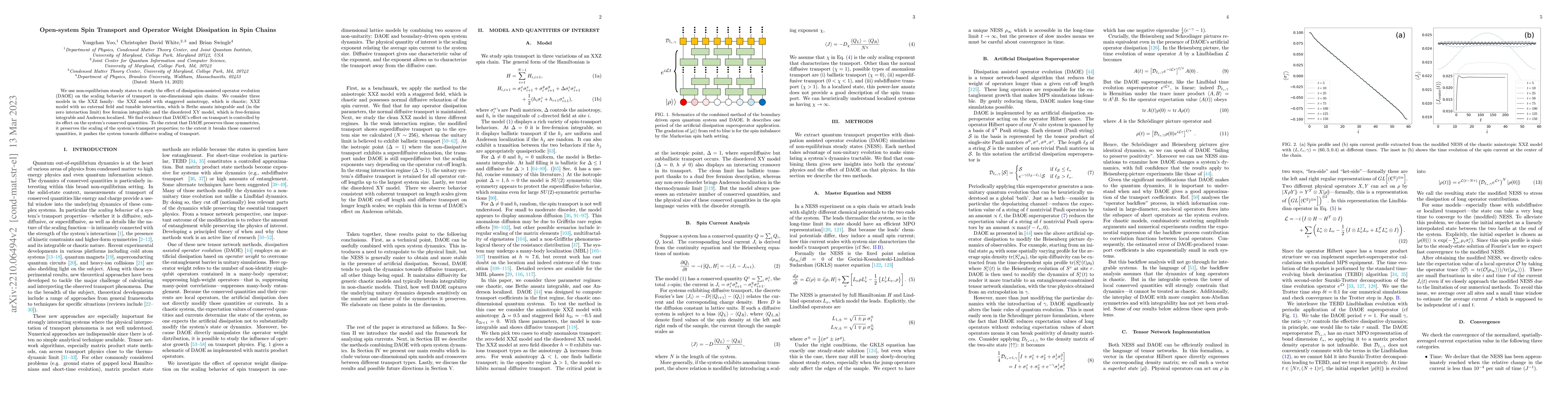 Thumbnail for Open-system spin transport and operator weight dissipation in spin
  chains