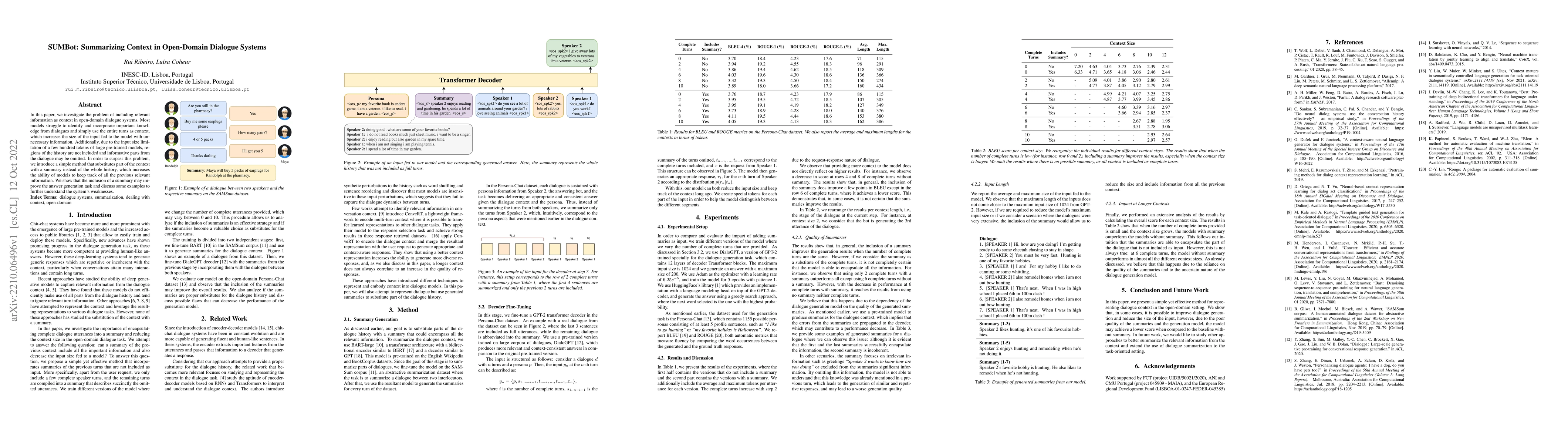 Thumbnail for SUMBot: Summarizing Context in Open-Domain Dialogue Systems