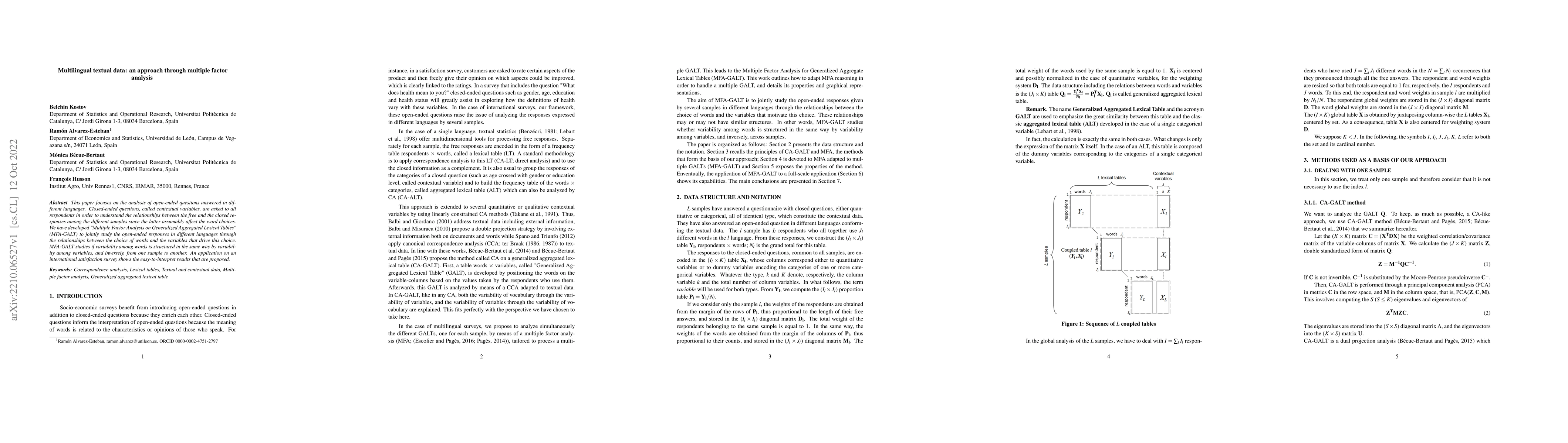 Thumbnail for Multilingual textual data: an approach through multiple factor analysis