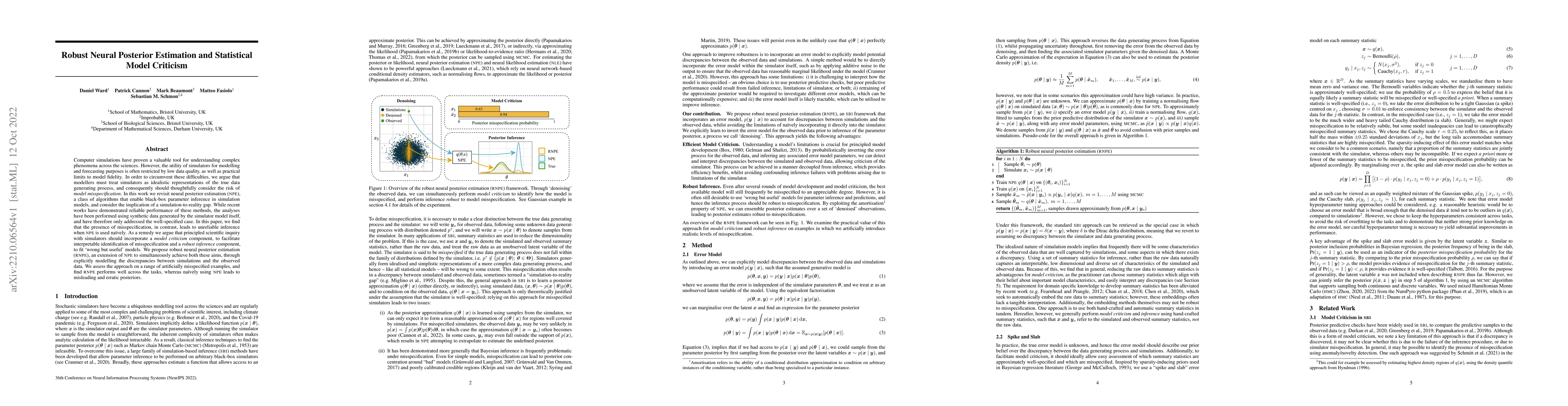 Thumbnail for Robust Neural Posterior Estimation and Statistical Model Criticism