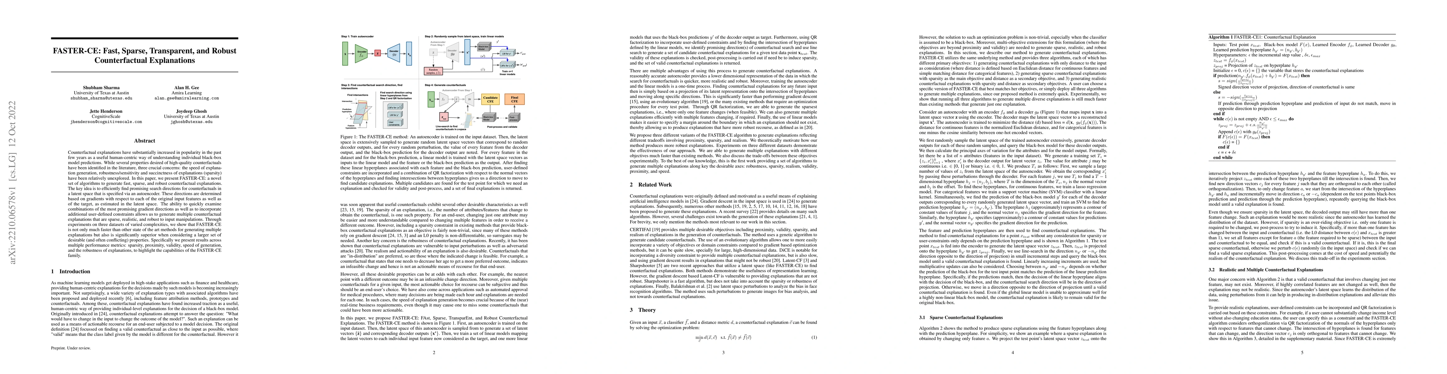 Thumbnail for FASTER-CE: Fast, Sparse, Transparent, and Robust Counterfactual
  Explanations