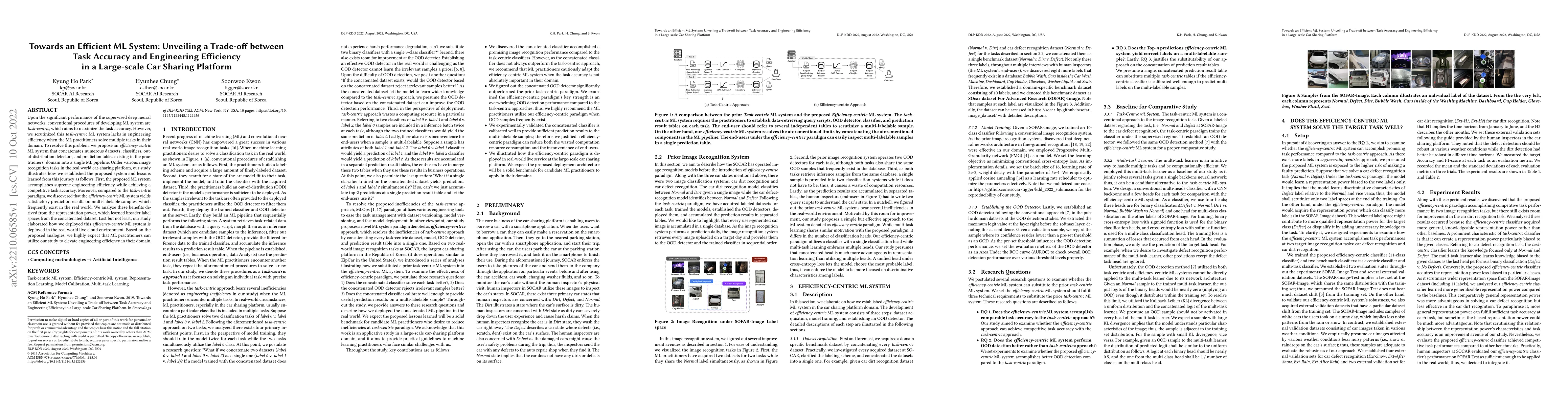 Thumbnail for Towards an Efficient ML System: Unveiling a Trade-off between Task
  Accuracy and Engineering Efficiency in a Large-scale Car Sharing Platform