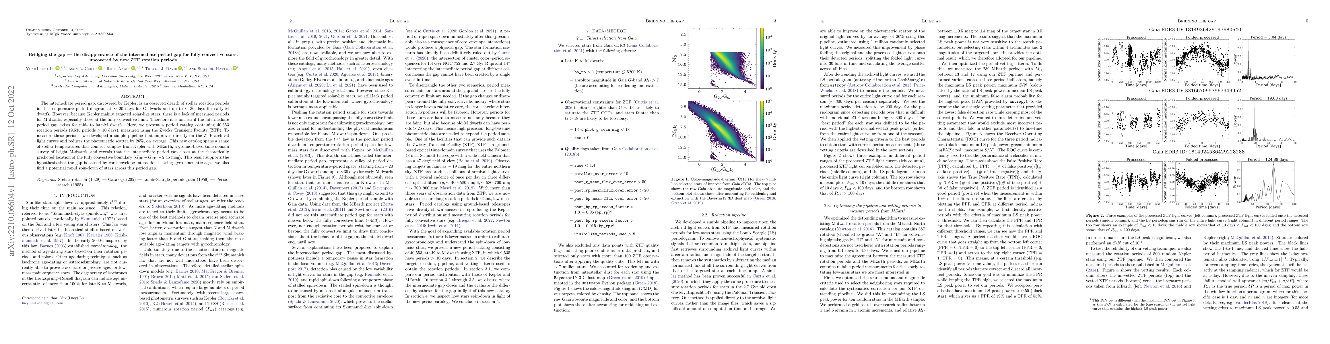 Thumbnail for Bridging the gap -- the disappearance of the intermediate period gap for
  fully convective stars, uncovered by new ZTF rotation periods