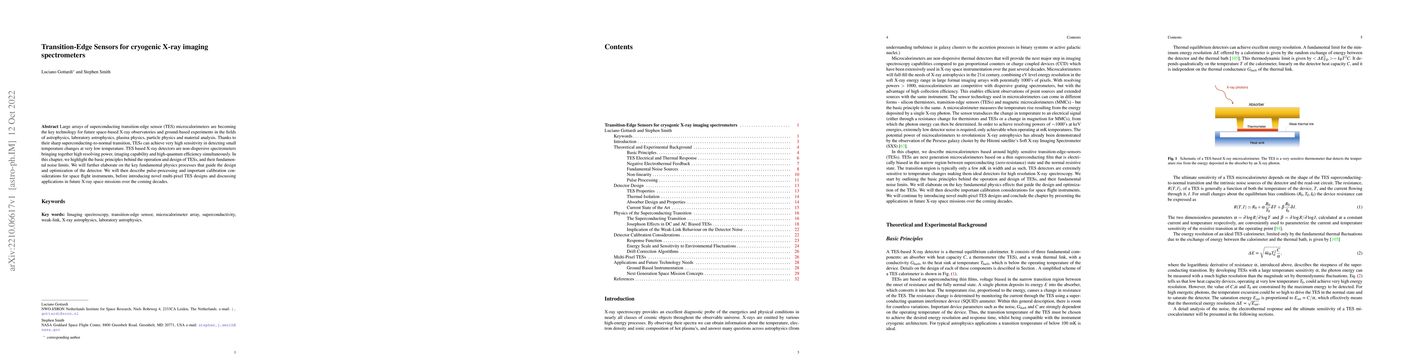 Thumbnail for Transition-Edge Sensors for cryogenic X-ray imaging spectrometers