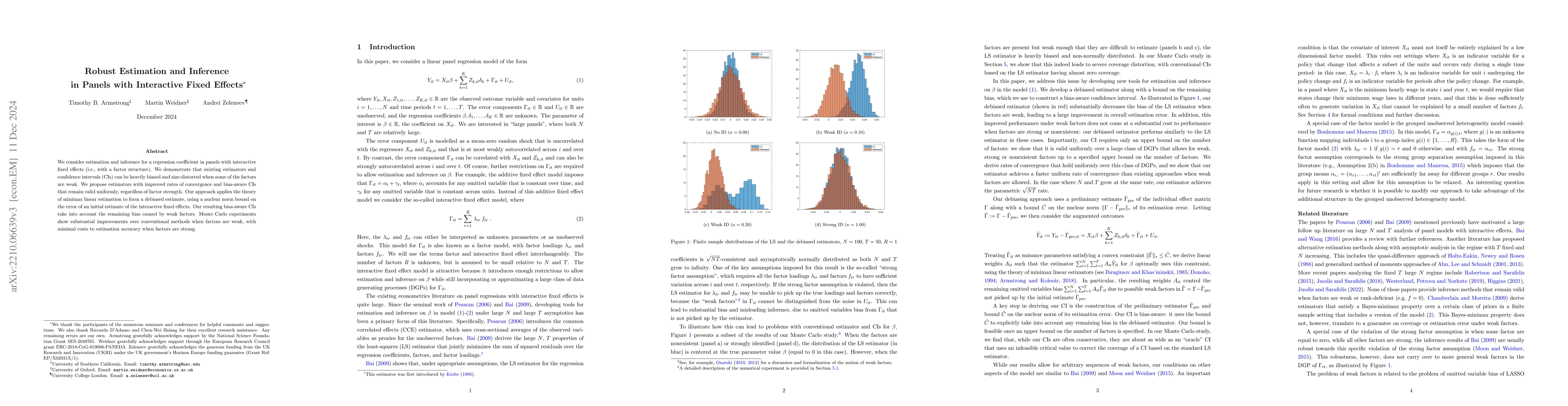 Thumbnail for Robust Estimation and Inference in Panels with Interactive Fixed Effects