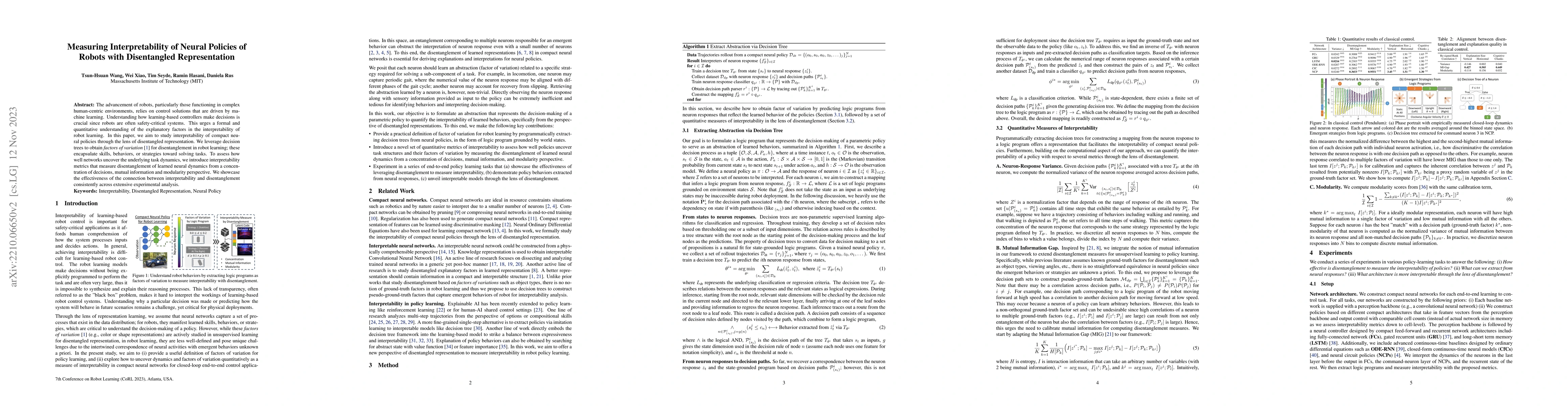 Thumbnail for Interpreting Neural Policies with Disentangled Tree Representations